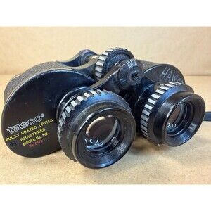 Vintage Tasco Model No. 116 7x35 Fully Coated Optics Wide Angle Binoculars-Case